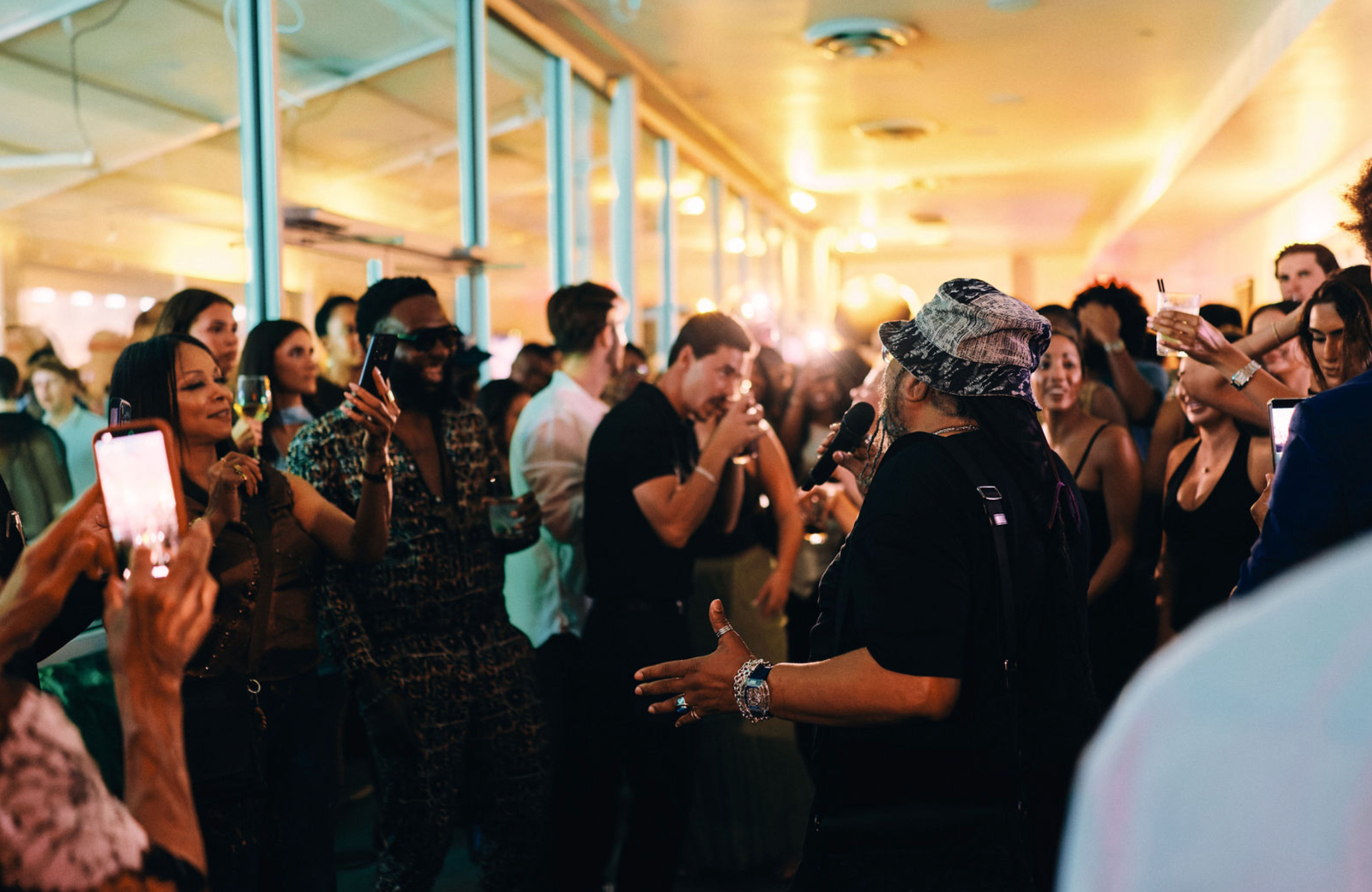 Guests dancing at an event