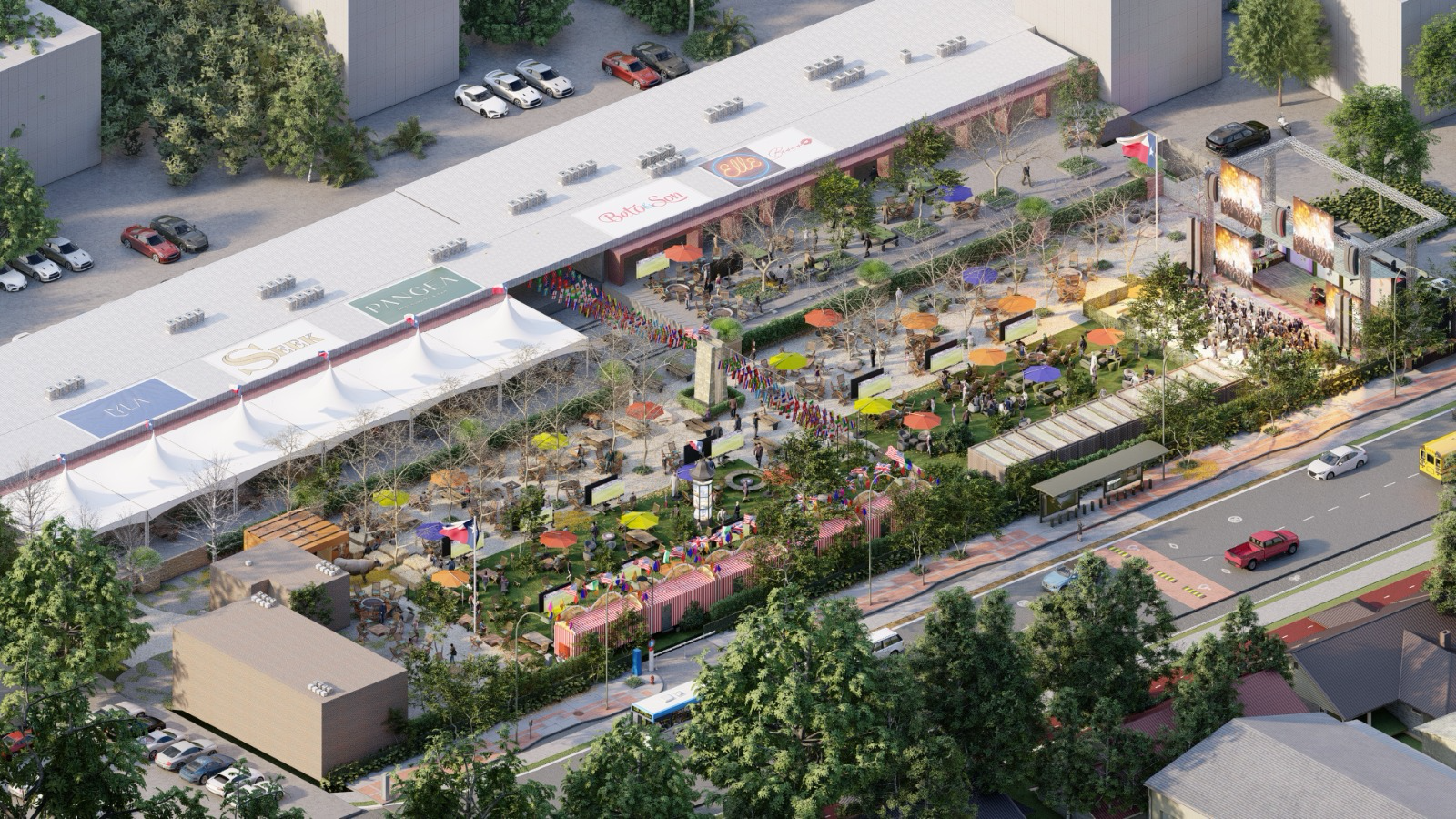 Rendering of Trinity Groves entertainment district