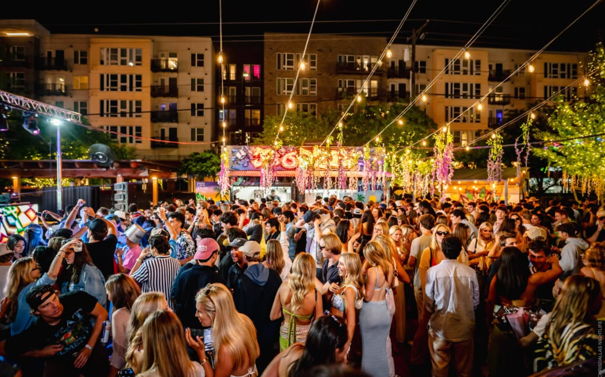 Outdoor concert crowd